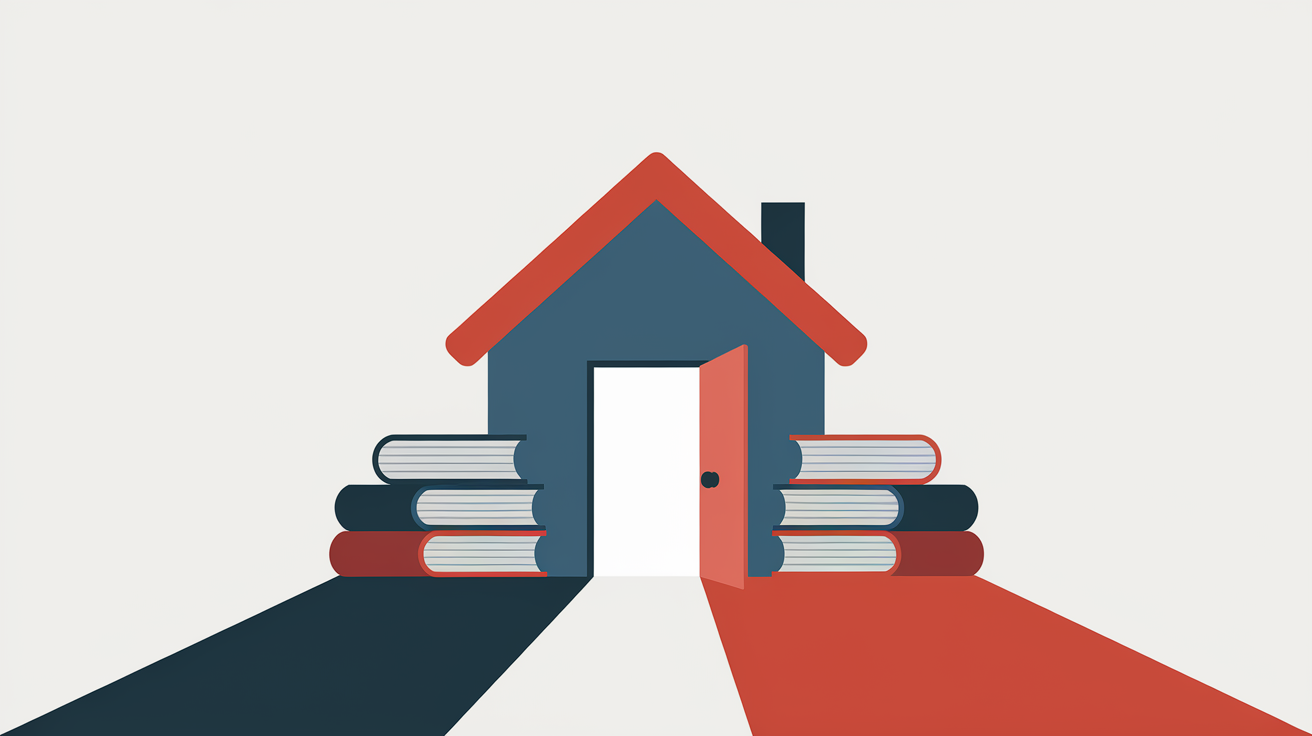 学研教室の地域密着型教室を表す家のイラスト