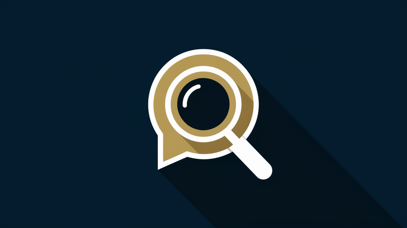 GEO対策・AI検索を表す吹き出しと虫眼鏡のイラスト