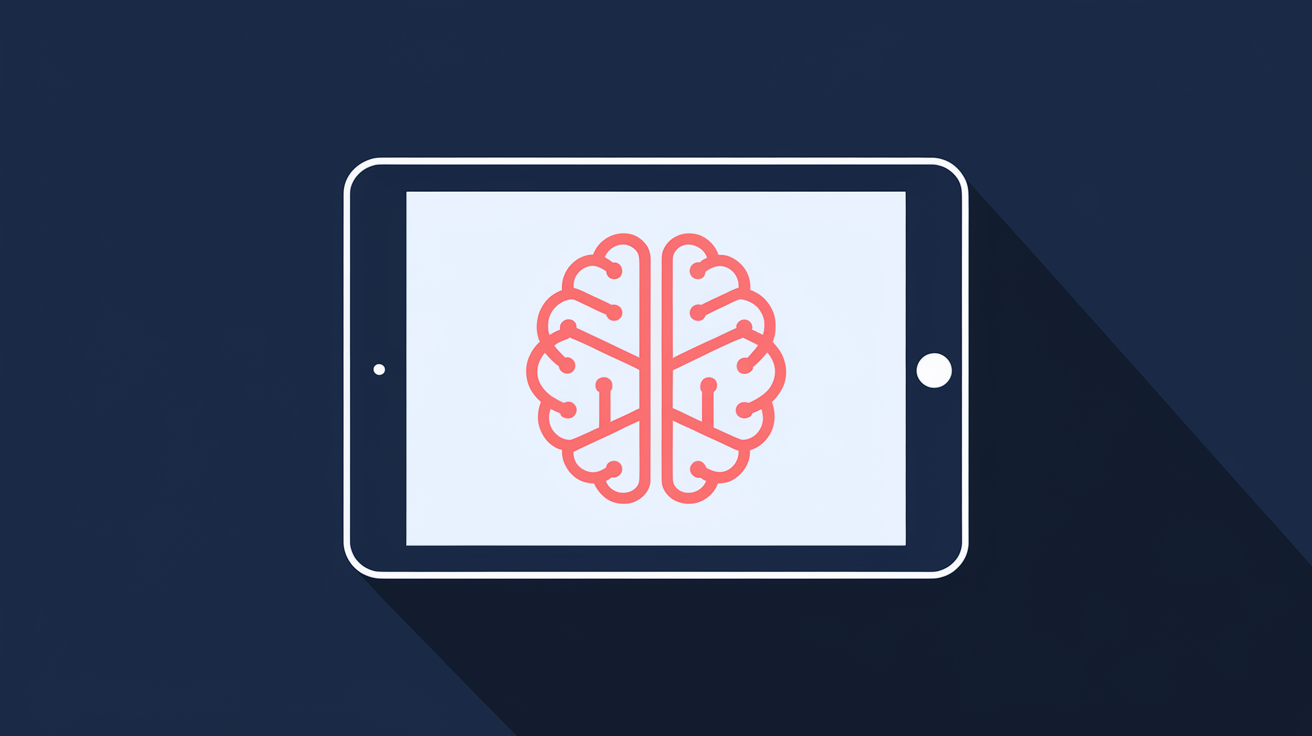 自立学習REDのAI個別学習を表すタブレットのイラスト