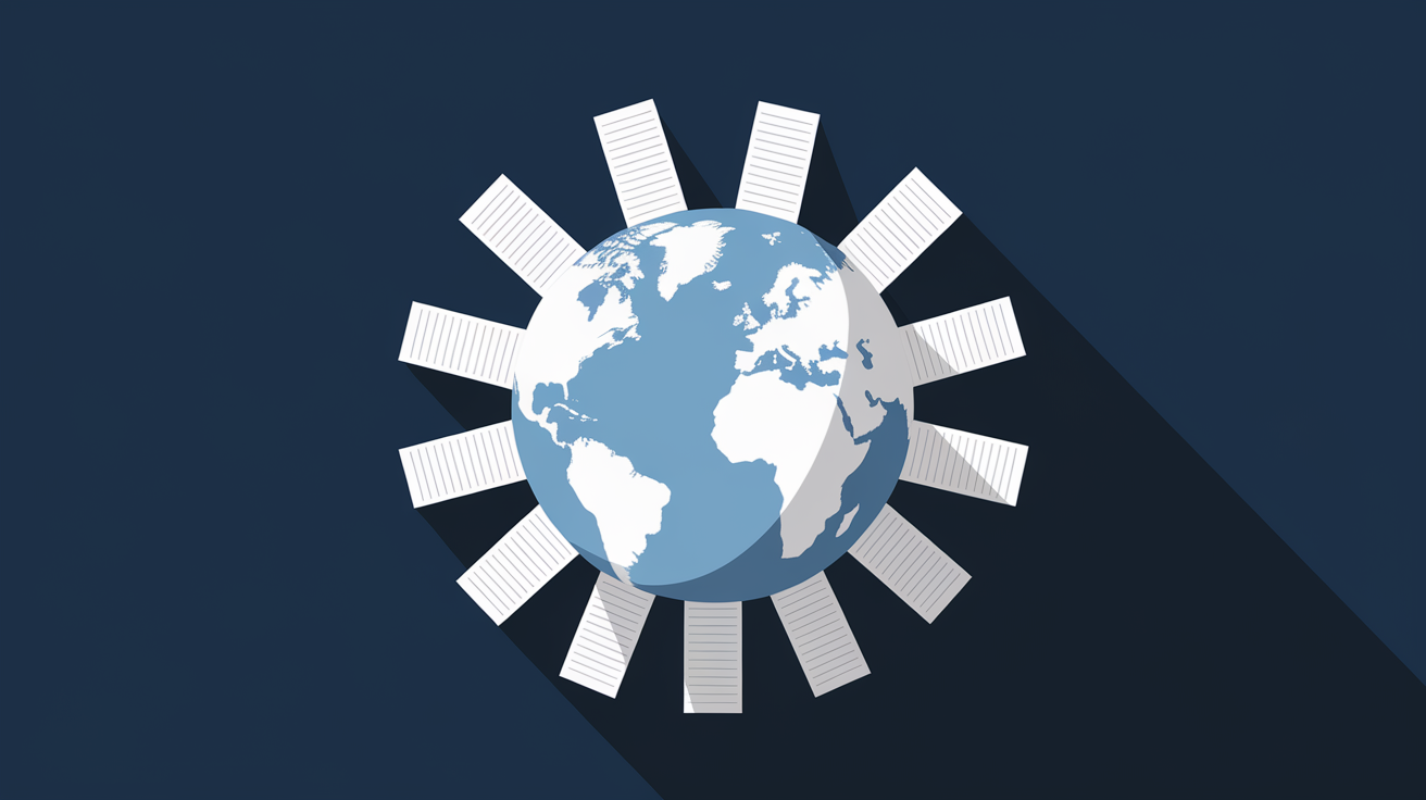 公文式の世界展開を表す地球儀のイラスト