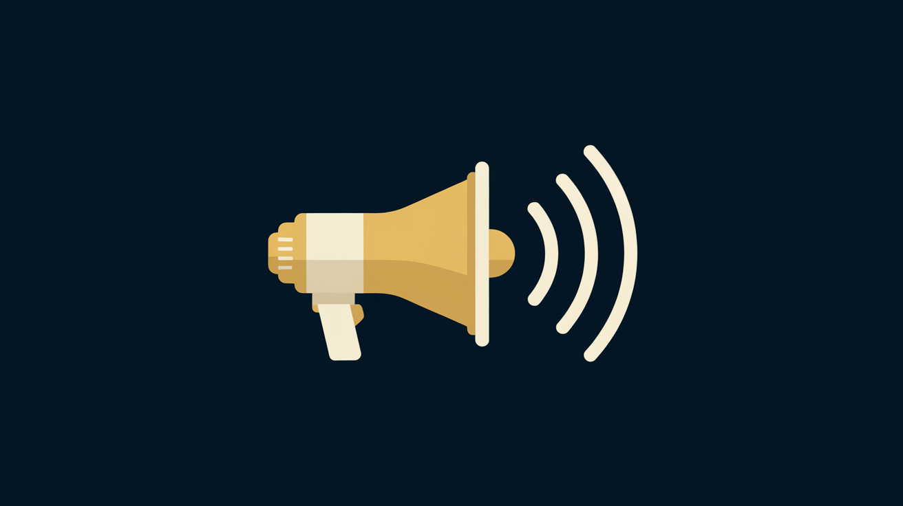 学習塾のWeb集客を表すメガホンのイラスト