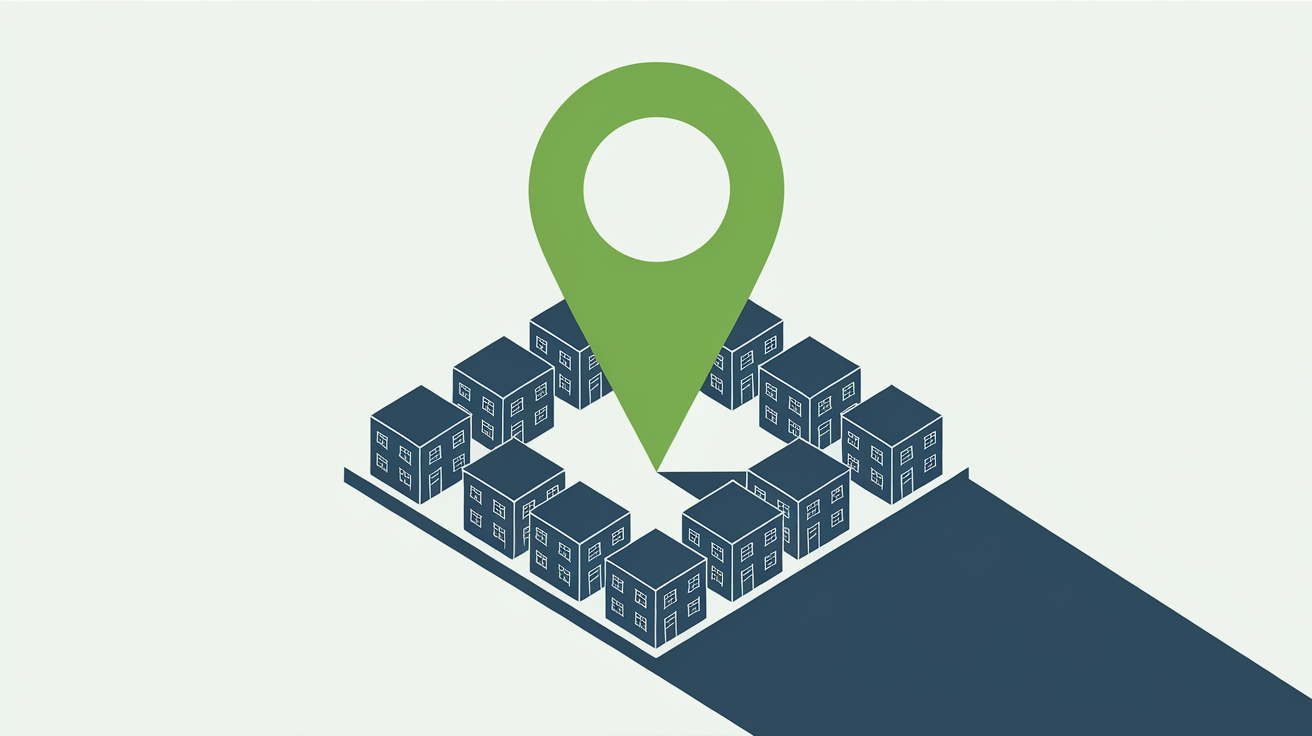 臨海セミナーの地域密着戦略を表すマップピンのイラスト