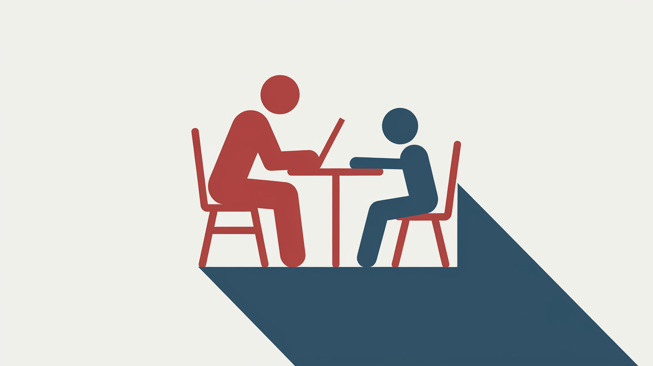 個別教室のトライの1対1指導を表すイラスト